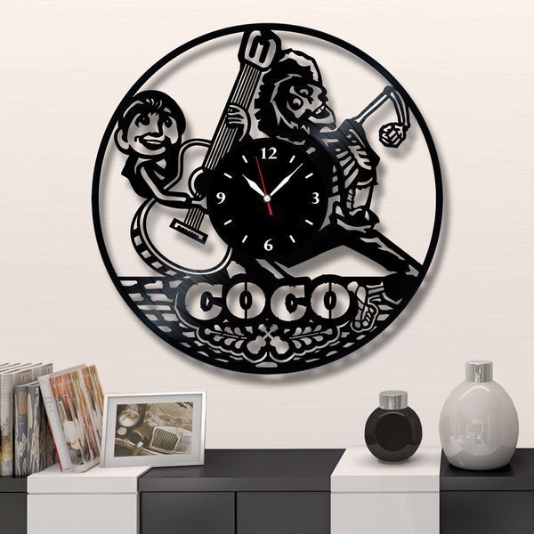 Настінний вініловий годинник Коко, діаметр 30см Vinyl-Clock-C-Coco-1 фото