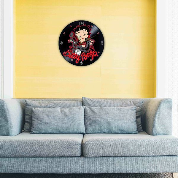 Wall Vinyl Record Clock Betty Boop 12" UF-Clock-M-Betty Boop-3 photo