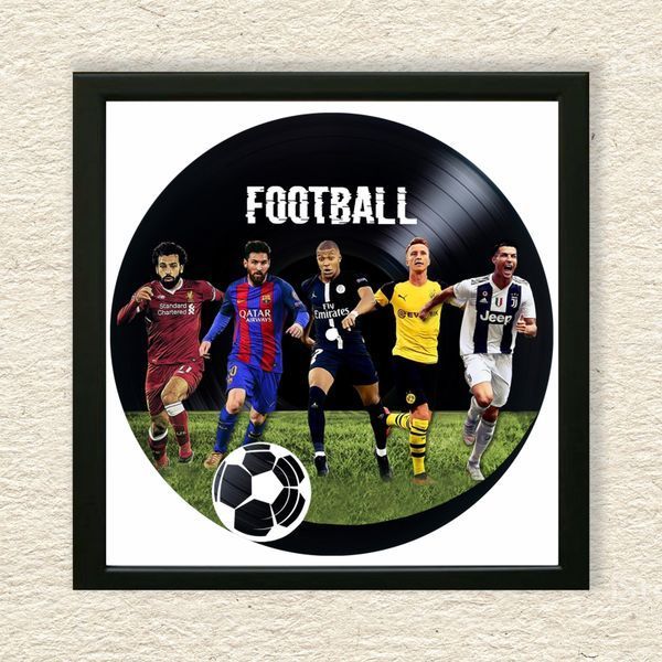 Vinyl Record Decor in a Wooden Frame Football 14" 202-4-1 photo