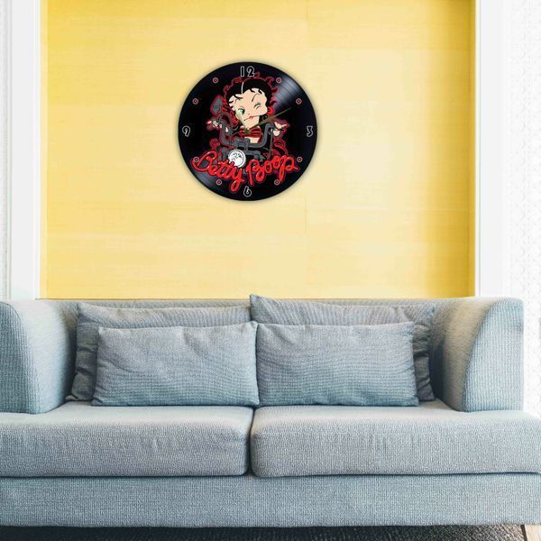 Настінний вініловий годинник Бетті Буп, діаметр 30см UF-Clock-M-Betty Boop-3 фото