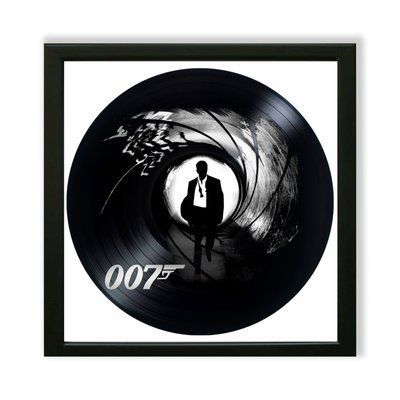 Vinyl Record Decor in a Wooden Frame James Bond 14" 741-4-1 photo