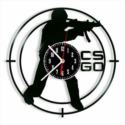 Настінний вініловий годинник Контр-страйк, діаметр 30см Vinyl-Clock-Counter-Strike-2 фото