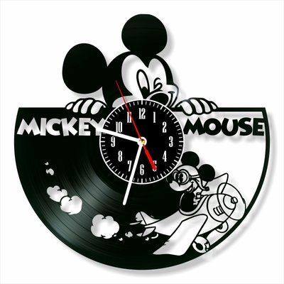Настінний вініловий годинник Міккі Маус, діаметр 30см Vinyl-Clock-C-Mickey Mouse-4 фото