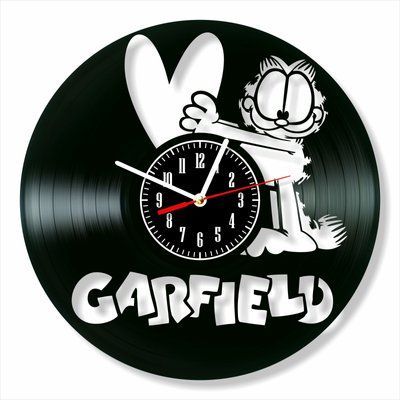 Настінний вініловий годинник Гарфілд, діаметр 30см Vinyl-Clock-Garfield-3 фото