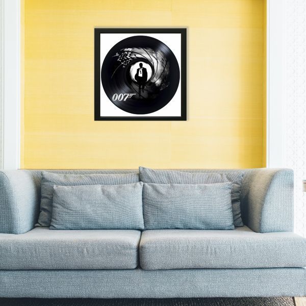Vinyl Record Decor in a Wooden Frame James Bond 14" 741-4-1 photo