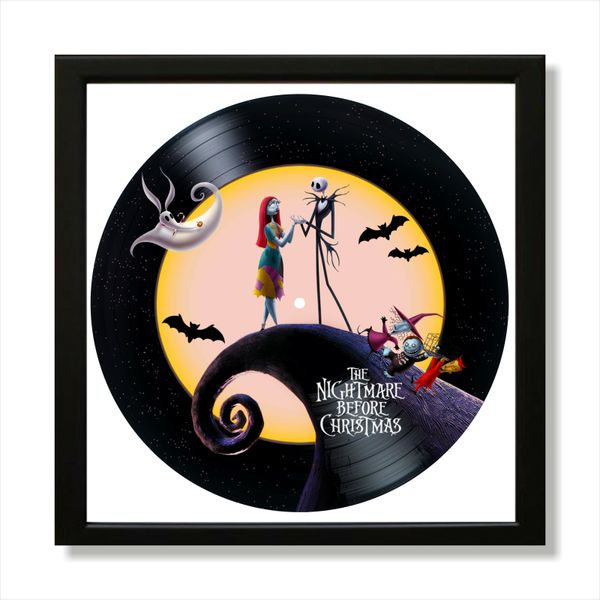 Vinyl Record Decor in a Wooden Frame Nightmare Before Christmas 14" UF-Frame-Nightmare Before Christmas-4 photo