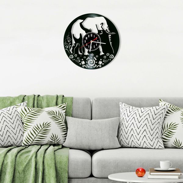 Wall Vinyl Record Clock Elephant 12" 77-1-1 photo