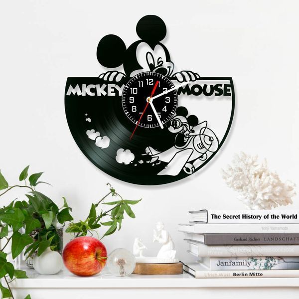 Настінний вініловий годинник Міккі Маус, діаметр 30см Vinyl-Clock-C-Mickey Mouse-4 фото