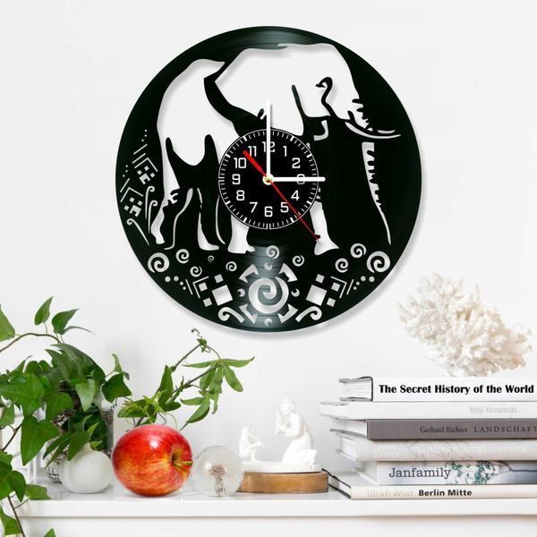 Wall Vinyl Record Clock Elephant 12" 77-1-1 photo