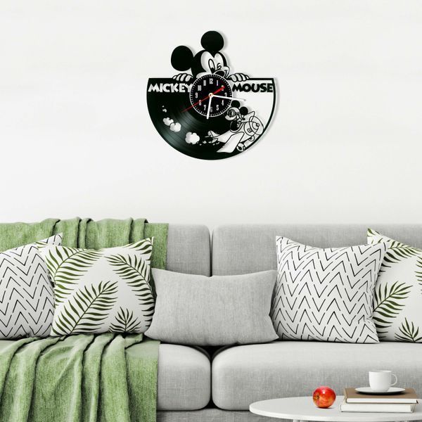 Настінний вініловий годинник Міккі Маус, діаметр 30см Vinyl-Clock-C-Mickey Mouse-4 фото