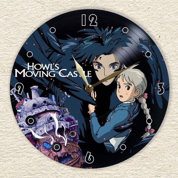 Wall Vinyl Record Clock Howl's Moving Castle 12" UF-Clock-Howl's Moving Castle-1 photo