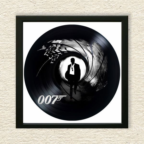 Vinyl Record Decor in a Wooden Frame James Bond 14" 741-4-1 photo
