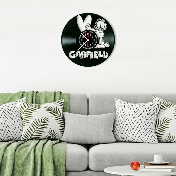 Настінний вініловий годинник Гарфілд, діаметр 30см Vinyl-Clock-Garfield-3 фото