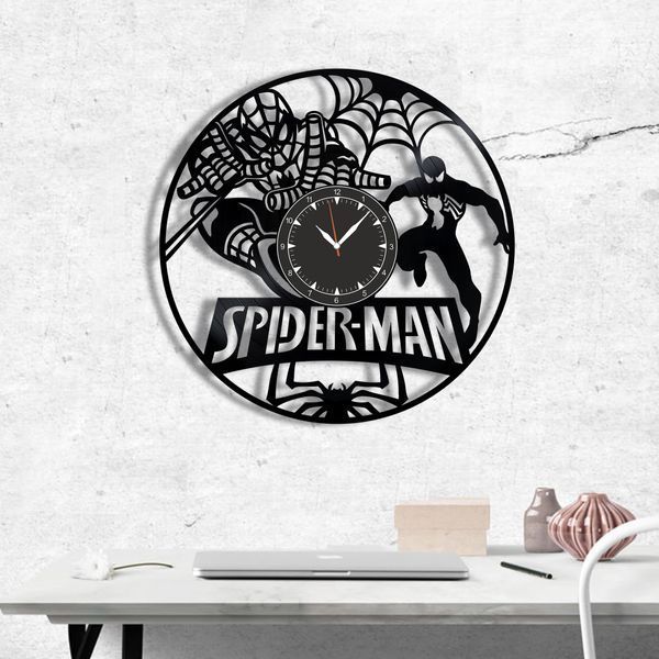 Настінний вініловий годинник Людина-павук, діаметр 30см Vinyl-Clock-M-Spider-Man-2 фото