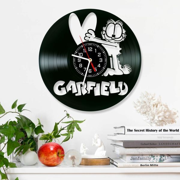 Настінний вініловий годинник Гарфілд, діаметр 30см Vinyl-Clock-Garfield-3 фото