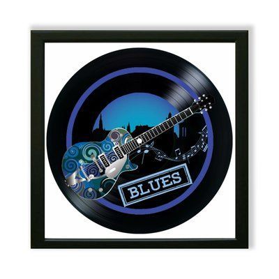 Vinyl Record Decor in a Wooden Frame Blues 14" 596-4-1 photo
