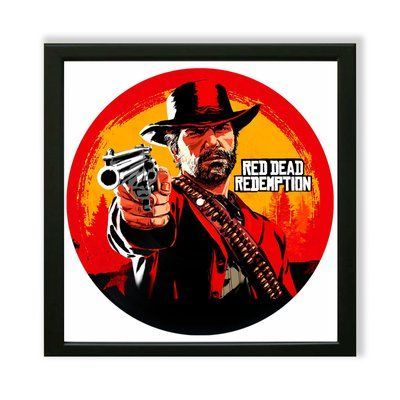 Настінний вініловий декор в дерев'яній рамці Red Dead Redemption, розміром 36см 268-4-1 фото