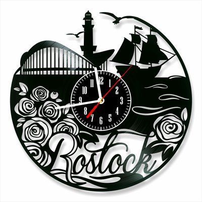 Wall Vinyl Record Clock Rostock 12" 15-1-1 photo