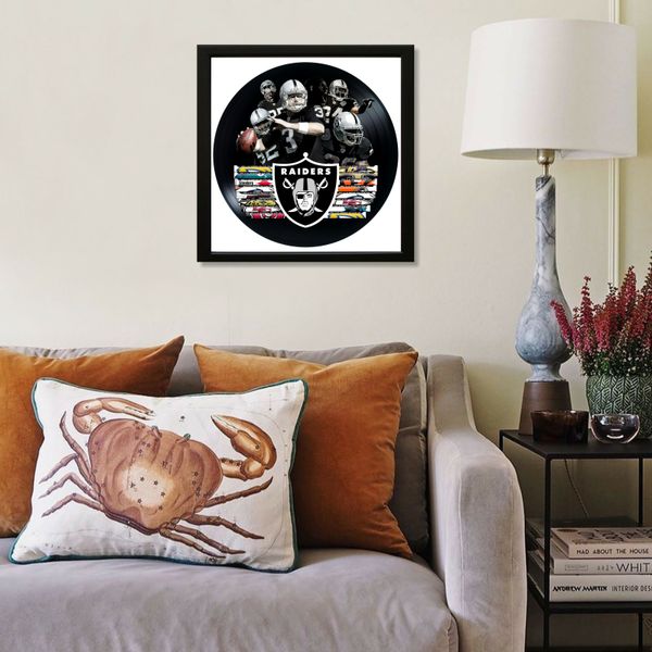 Vinyl Record Decor in a Wooden Frame Raiders 14" UF-Frame-Raiders-2 photo