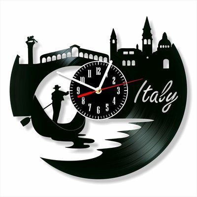Wall Vinyl Record Clock Italy 12" 16-1-1 photo