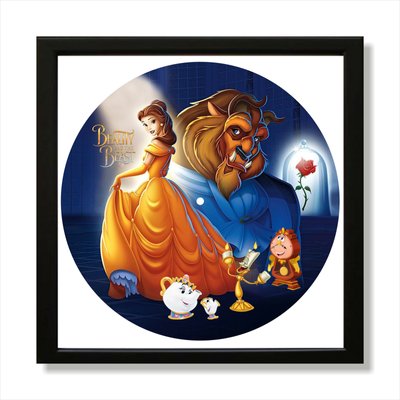 Vinyl Record Decor in a Wooden Frame Beauty and the Beast 14" UF-Frame-C-Beauty and the Beast-1 photo