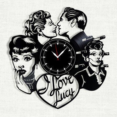 Настінний вініловий годинник Я люблю Люсі, діаметр 30см Vinyl-Clock-M-I Love Lucy-2 фото