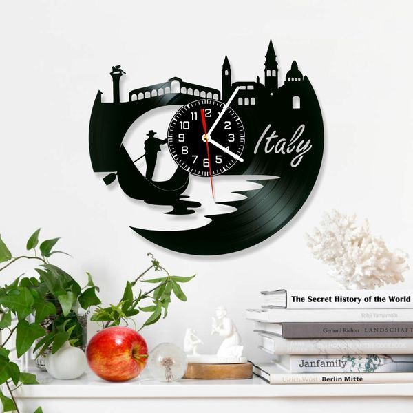 Wall Vinyl Record Clock Italy 12" 16-1-1 photo