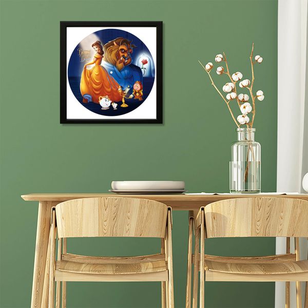 Vinyl Record Decor in a Wooden Frame Beauty and the Beast 14" UF-Frame-C-Beauty and the Beast-1 photo