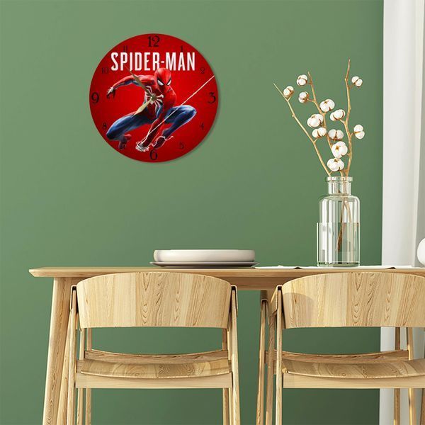 Настінний вініловий годинник Людина-павук, діаметр 30см UF-Clock-M-Spider-Man-1 фото