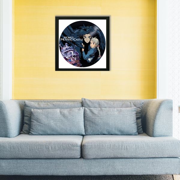 Vinyl Record Decor in a Wooden Frame Howl's Moving Castle 14" UF-Frame-Howl's Moving Castle-1 photo