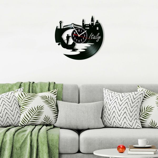 Wall Vinyl Record Clock Italy 12" 16-1-1 photo