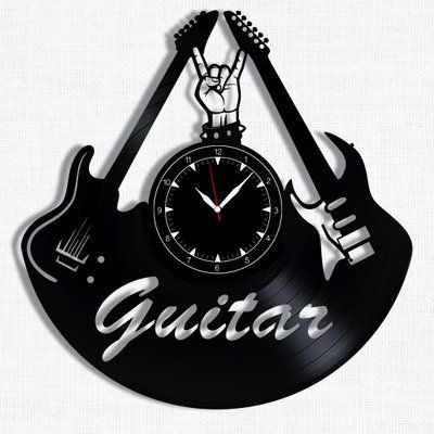 Wall Vinyl Record Clock Guitar 12" Vinyl-Clock-Guitar-1 photo