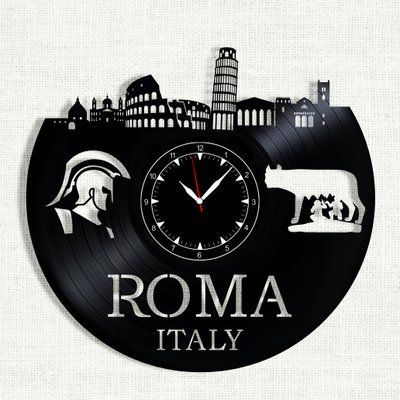 Wall Vinyl Record Clock Roma 12" 17-1-1 photo