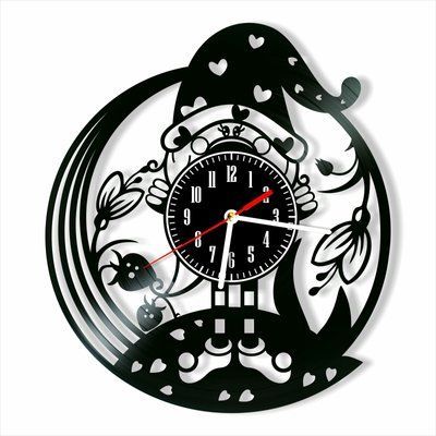 Настінний вініловий годинник Гном, діаметр 30см Vinyl-Clock-C-Gnome-1 фото