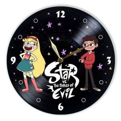 Настінний вініловий годинник Зоряна принцеса проти сил зла, діаметр 30см UF-Clock-C-Star vs. the Forces of Evil-1 фото