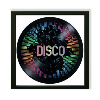 Vinyl Record Decor in a Wooden Frame Disco 14" 598-4-1 photo