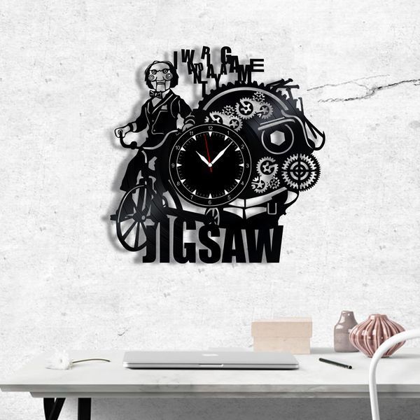 Настінний вініловий годинник Jigsaw, діаметр 30см Vinyl-Clock-Jigsaw-1 фото