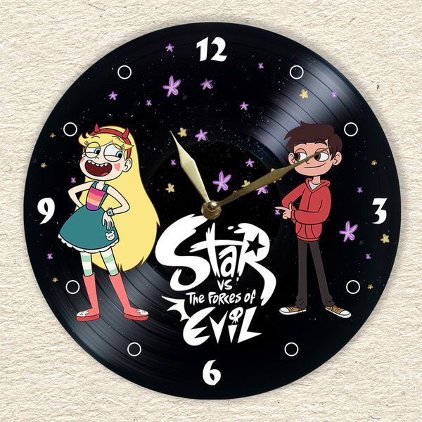 Настінний вініловий годинник Зоряна принцеса проти сил зла, діаметр 30см UF-Clock-C-Star vs. the Forces of Evil-1 фото
