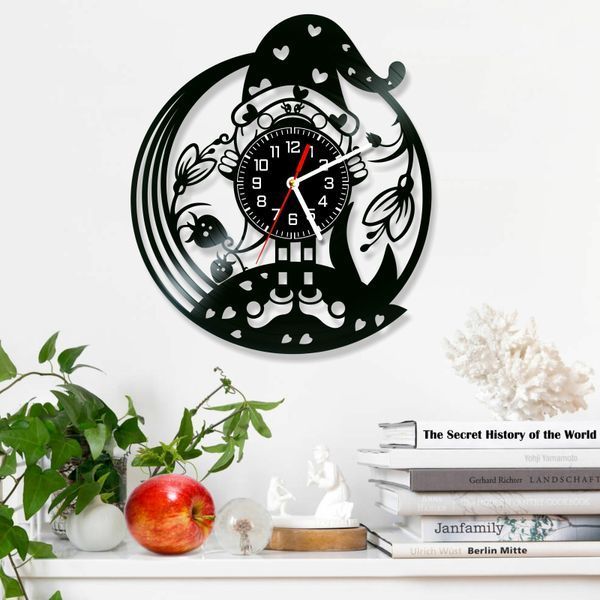 Wall Vinyl Record Clock Gnome 12" Vinyl-Clock-C-Gnome-1 photo