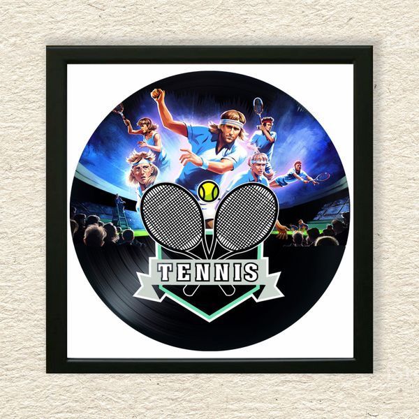 Vinyl Record Decor in a Wooden Frame Tennis 14" 219-4-1 photo