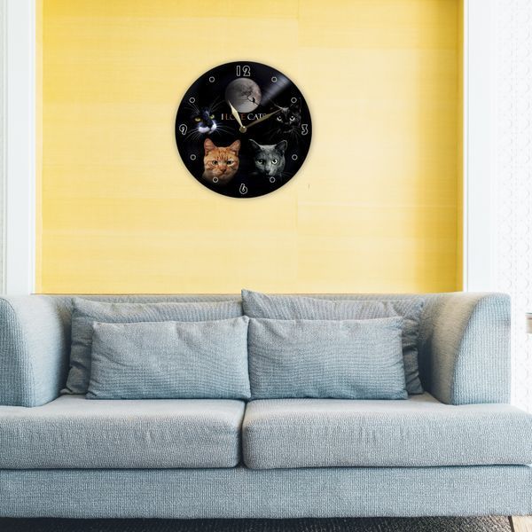 Wall Vinyl Record Clock Cats 12" 65-2-1 photo