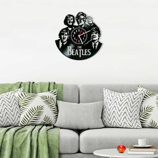 Настінний вініловий годинник The Beatles, діаметр 30см Vinyl-Clock-The Beatles-6 фото