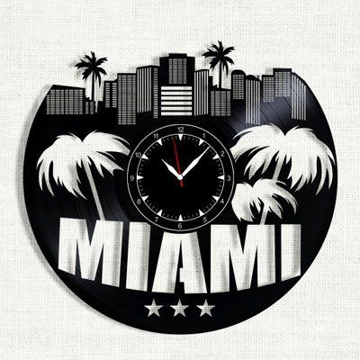 Wall Vinyl Record Clock Miami 12" 30-1-1 photo