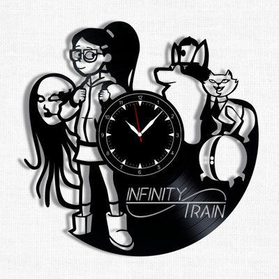 Настінний вініловий годинник Нескінченний поїзд, діаметр 30см Vinyl-Clock-C-Infinity Train-1 фото