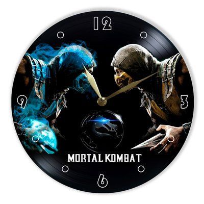 Настінний вініловий годинник Смертельна Битва, діаметр 30см UF-Clock-Mortal Kombat-2 фото