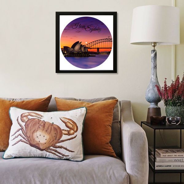 Vinyl Record Decor in a Wooden Frame Sydney 14" 10-4-1 photo