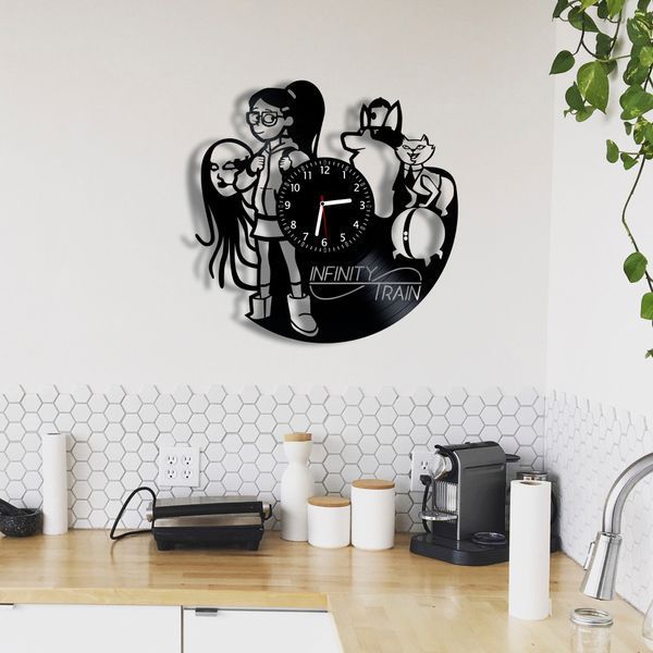Настінний вініловий годинник Нескінченний поїзд, діаметр 30см Vinyl-Clock-C-Infinity Train-1 фото
