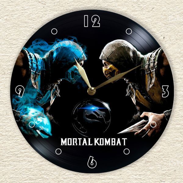 Настінний вініловий годинник Смертельна Битва, діаметр 30см UF-Clock-Mortal Kombat-2 фото