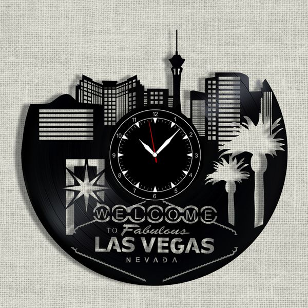 Wall Vinyl Record Clock Las Vegas 12" Vinyl-Clock-Las Vegas-1 photo