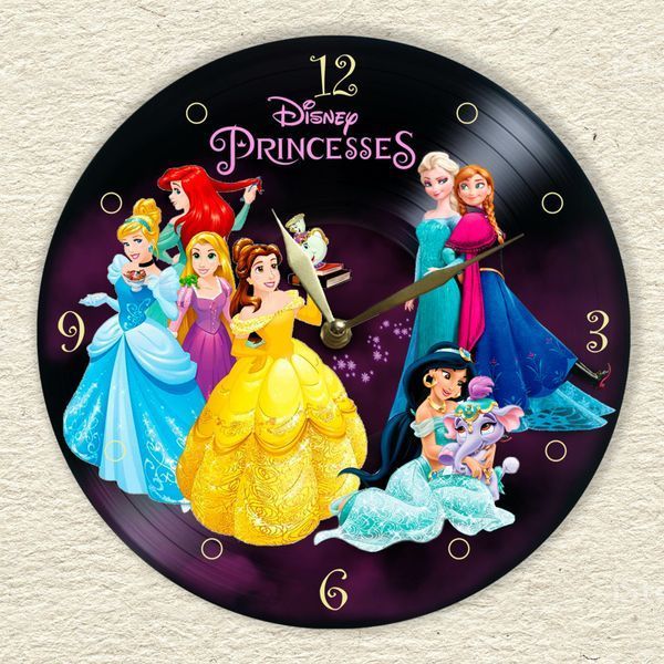 Настінний вініловий годинник Дісней Принцеси, діаметр 30см UF-Clock-C-Disney Princess-1 фото